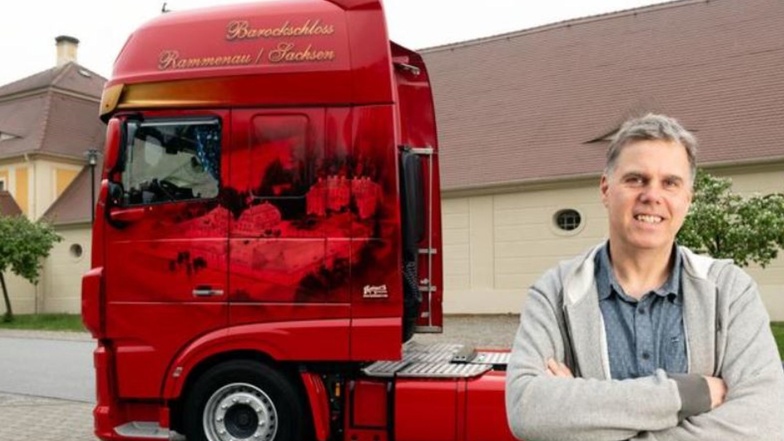 Für seinen Rammenauer Fahrer ließ Firmenchef Michael Hoop (Foto) Motive vom Barockschloss auf den Truck lackieren.