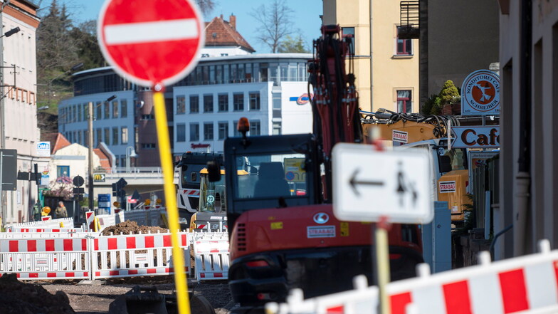 Am 15. Mai beginnt der dritte Bauabschnitt an der Dresdner Straße in Meißen, die dann nur noch stadtauswärts befahrbar sein wird.