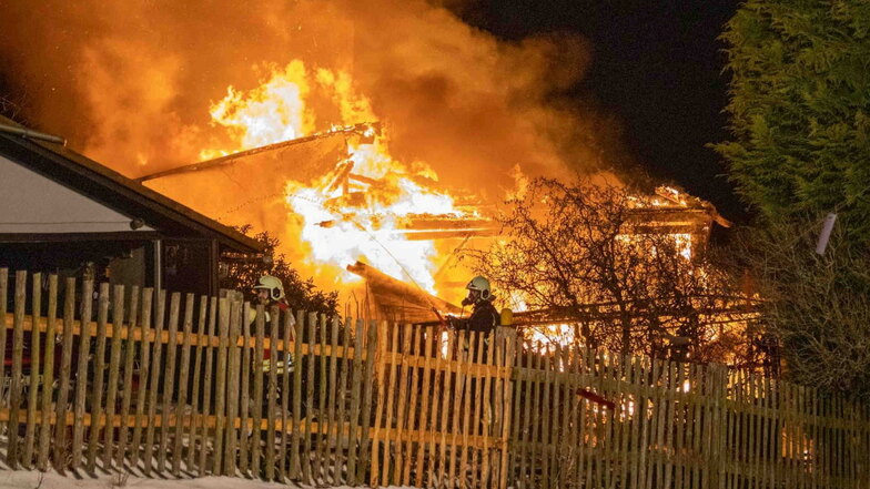 Das Wohnhaus in Lückendorf war ein einziges Flammenmeer.