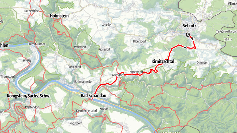 Tour 1: Panoramaweg von Sebnitz bis ins Elbtal.