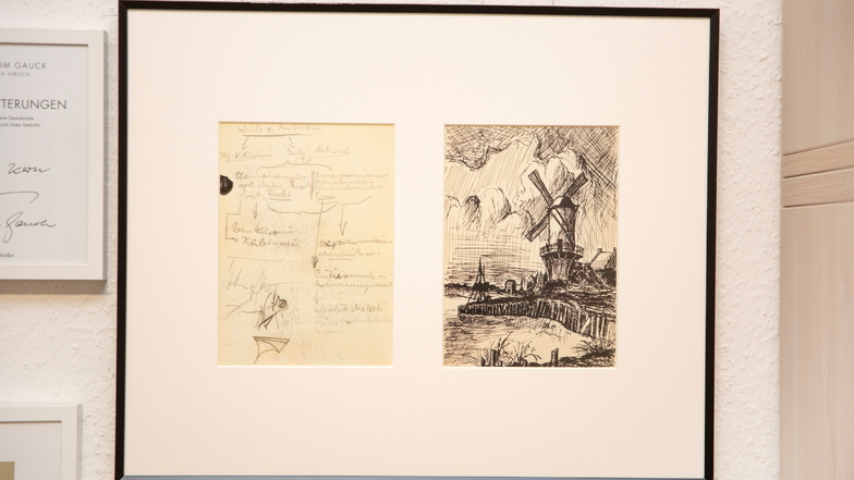 Eines der jüngst entdeckten Frühwerke von Georg Baselitz. Der heute weltberühmte Maler hatte sie 1957 in seine Schulhefte gekritzelt.