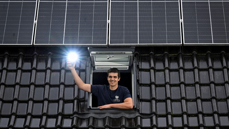 Guido Ludwig arbeitet im Kraftwerk Boxberg, setzt zu Hause in Nochten aber auf Solarenergie.