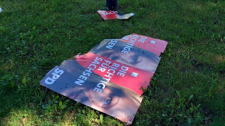 In Sachsen sind in diesem Jahr schon hunderte Wahlplakate zerstört worden.