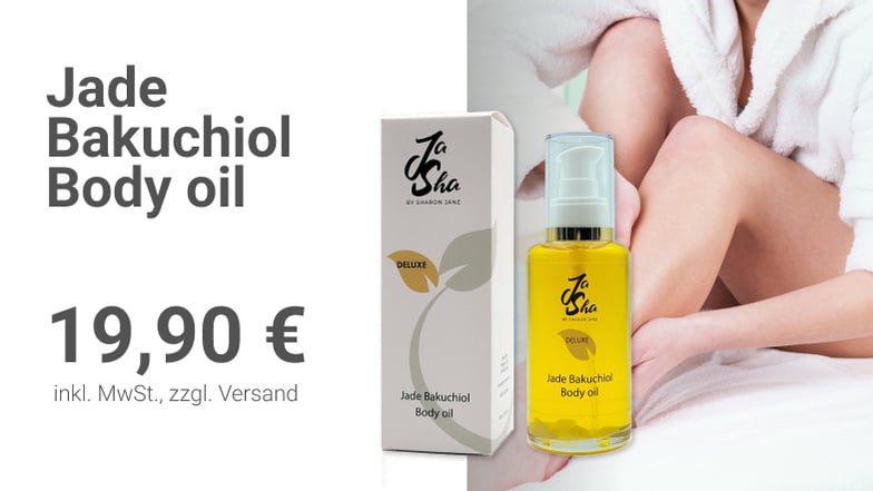 Das Jade Bakuchiol Body oil ist ein Öl aus hochwertigen Rohstoffen für die Körperpflege.