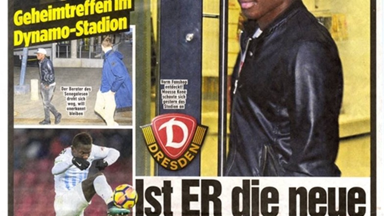 Der Mann der Dresdner Bild-Zeitung hatte den jungen Angreifer bereits am Montagabend vor dem DDV-Stadion bei seinem vermeintlich ersten Dresden-Besuch ablichten können.