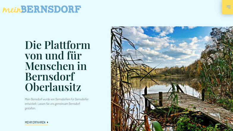 So sieht ein Ausschnitt der Startseite der unter Mithilfe von Bernsdorfer Bürgern gestalteten neuen Internet-Plattform (www.mein-bernsdorf.de) aus.