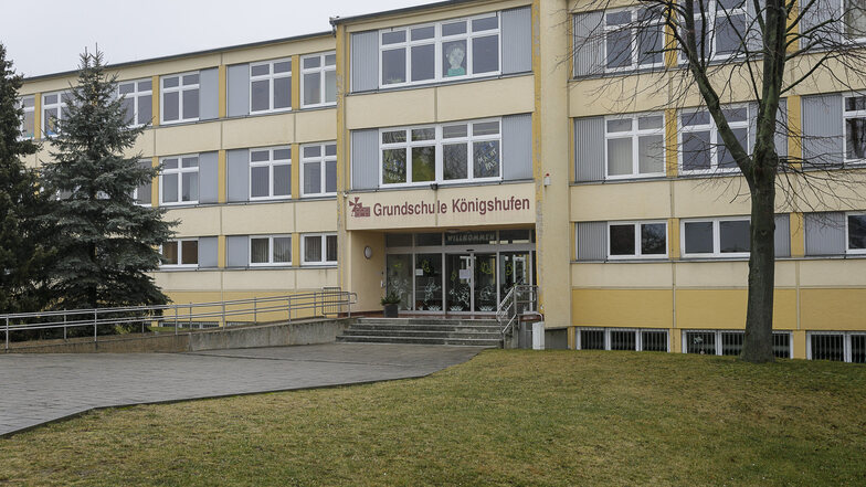 Die Grundschule Königshufen in Görlitz wird saniert. Deswegen lernen die Kinder in einem Ausweichgebäude in der Friedrich-Engels-Straße in Görlitz-Weinhübel.
