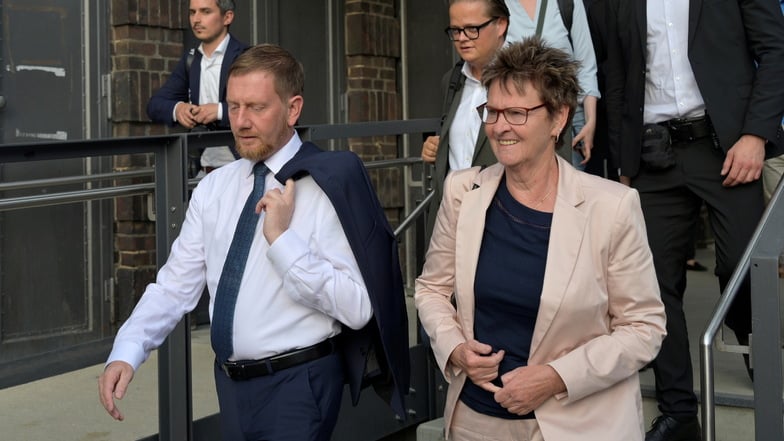 CDU-Chef Michael Kretschmer und BSW-Vorsitzende Sabine Zimmermann planen Gespräche über ein mögliches Regierungsbündnis.