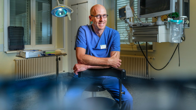Jochen Voigts, 49 Jahre alt, ist neuer kommissarischer Chefarzt am Radeberger Krankenhaus. Er ist Internist und Gastroenterologe.