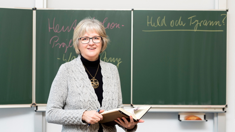 An der Bischofswerdaer Oberschule lernen über 500 Schüler. Ihre Chefin ist Schullleiterin Sabine Grünke.