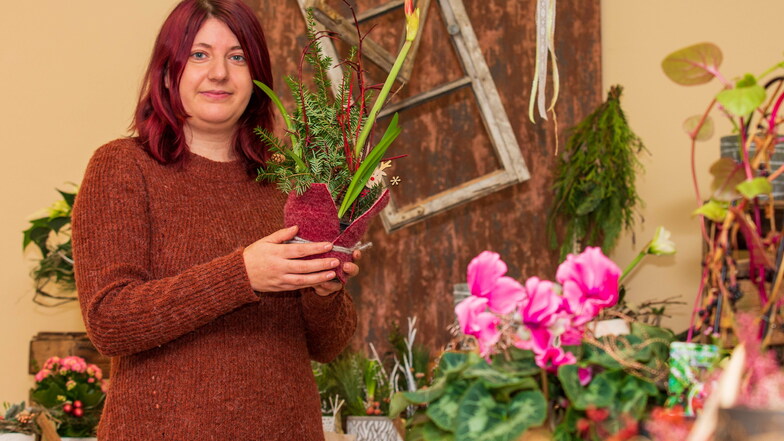 Christin Horn vom Blumenladen Naturverbunden in Sebnitz wird ihr Geschäft vergrößern.