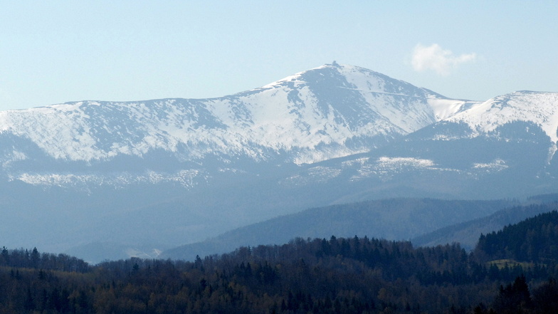 Die Schneekoppe im Riesengebirge.