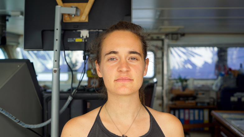 Carola Rackete aus Kiel, deutsche Kapitänin der "Sea-Watch 3»" aufgenommen an Bord des Rettungschiffs.
