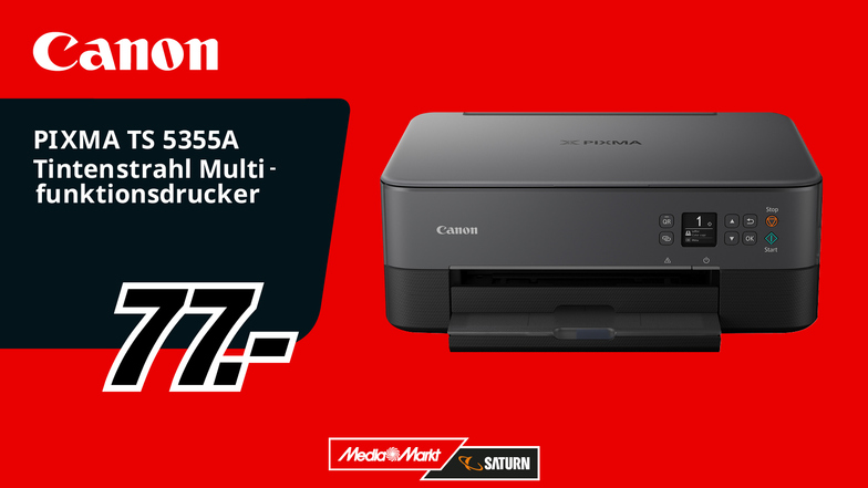 Mach dein Zuhause zum kreativen Druckzentrum mit dem Canon PIXMA TS5355A Tintenstrahl-Multifunktionsdrucker WLAN.