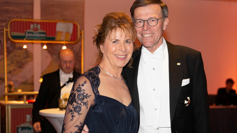 Landtagspräsident Matthias Rößler mit Frau Gerlind. 