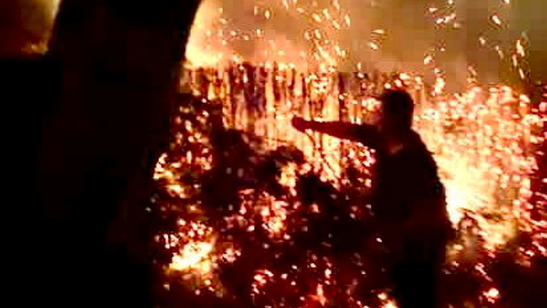 Lichterloh brannte am Sonntagabend eine Hecke in Röhrsdorf.