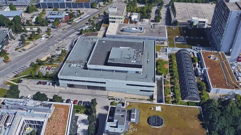 Der Ausschnitt aus Google Earth zeigt das Olympia-Einkaufszentrum (OEZ) in München.