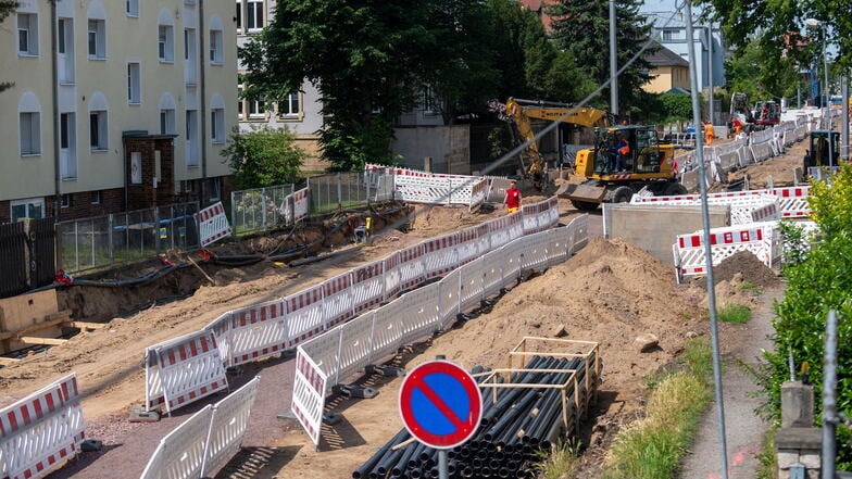 Die Baustelle an der Wehlener Straße ist aktuell Dresdens größtes Bauprojekt - Ende 2025 soll Schluss sein.