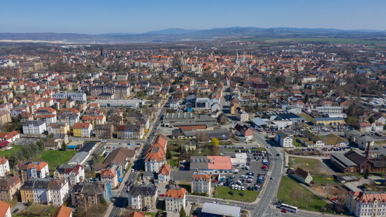 Blick auf Zittau, Luftbild von 2019