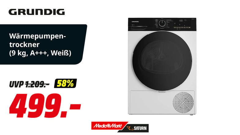 Grundig Wärmepumpentrockner GT 55924 F 14 – Energieeffizienter Wärmepumpentrockner für schonendes Trocknen und perfekte Pflege Ihrer Wäsche.