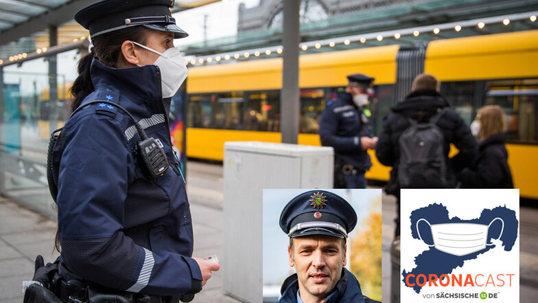 Thomas Geithner, Sprecher der Polizeidirektion Dresden, berichtet im CoronaCast über den Einsatz der Polizei beim Durchsetzen von Corona-Regeln.