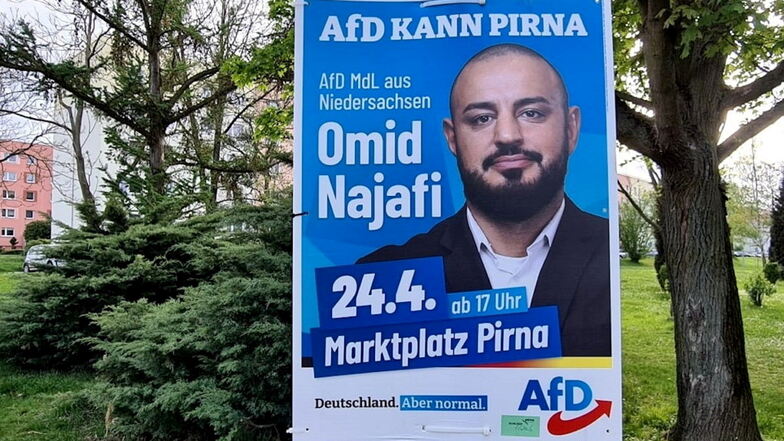 Bestreitet den Auftakt zum Wahlkampf der AfD für die Stadtratswahl in Pirna: Der niedersächsische Landtagsabgeordnete Omid Najafi.