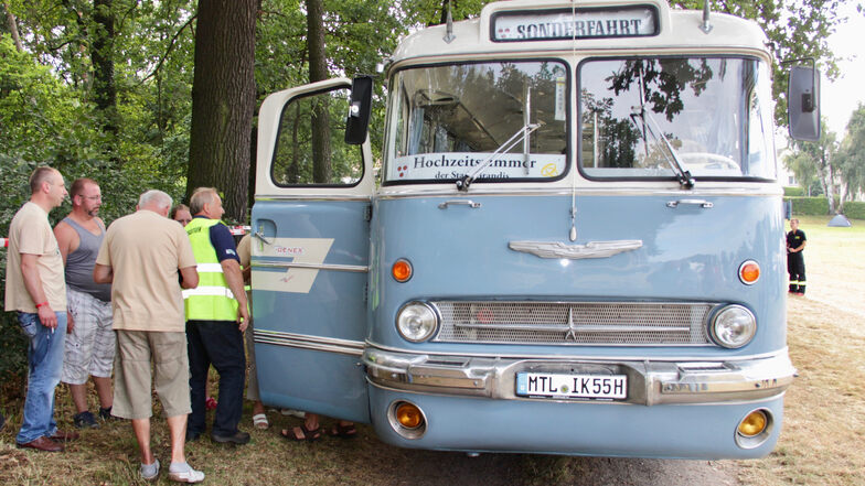 Einsteigen bitte: Historische Busse haben nach wie vor zahllose Bewunderer. Dieses Exemplar war 2016 bei der Schau "Damals die Renner" in Schmannewitz (Kreis Nordsachsen) dabei. Diese Ausstellung soll in diesem Jahr in Lorenzkirch stattfinden.