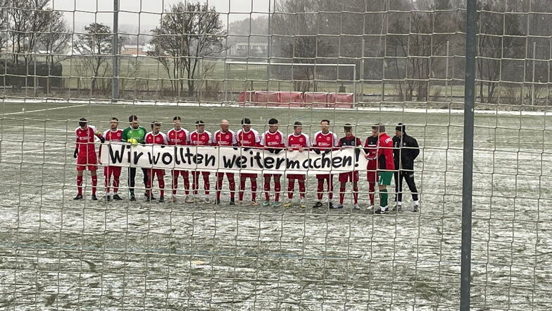 Die Kamenzer Fußballer vor ihrem letzten Spiel in der Landesliga.