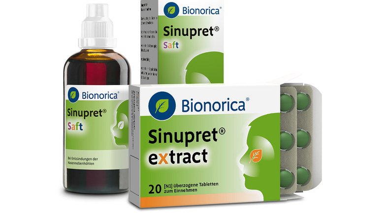 Sinopret von Bionorica hilft bei einer Nasennebenhöhlenentzündung.