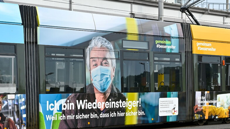 Werbung in eigener Sache: Mit der Kampagne #Ich bin Wiedereinsteiger! buhlen Dresdens Verkehrsbetriebe um alte und neue Kundschaft.