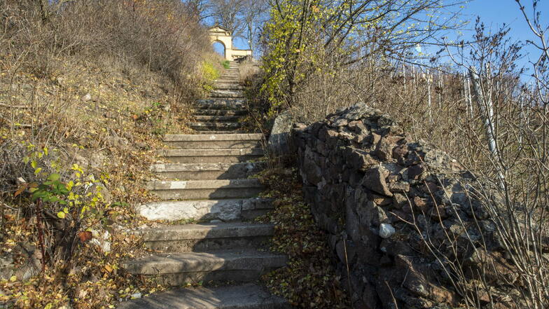 Die Lößnitzstadt Radebeul ist schon seit vielen Jahren daran interessiert, die Himmelsleiter in Zitzschewig zu kaufen, um die kaputten Stufen und Mauern der Weinbergtreppe wieder instand zu setzen.