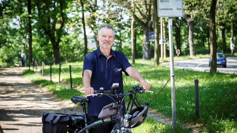 Peter Schellin vom Allgemeinen Deutschen Fahrrad-Club (ADFC) Görlitz hat das Thema Schlaglöcher auf dem Schirm.