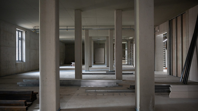 Zukünftige Sammlungsräume auf der Baustelle des Senckenberg Campus in der Bahnhofstraße in Görlitz.