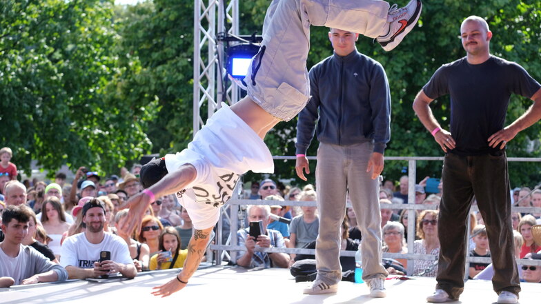 Spektakuläre Bewegungen konnten die Besucher des "Down to the Beat" in Meißen bewundern.