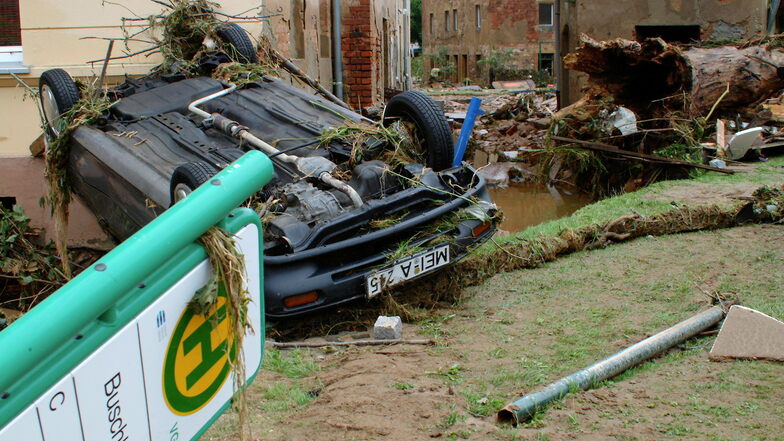 Hochwasser 2002: Fotos aus dem zerstörten Triebischtal.