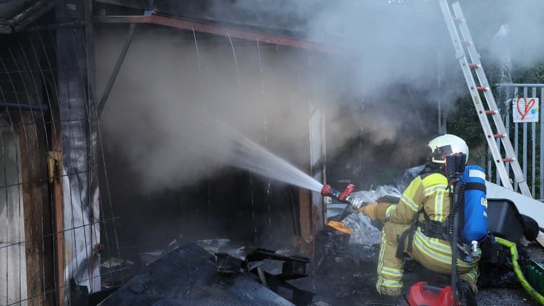 Garage in Dresden-Kaditz ausgebrannt