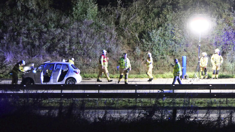 Zwei Verletzte bei Unfall auf der A14 bei Grimma