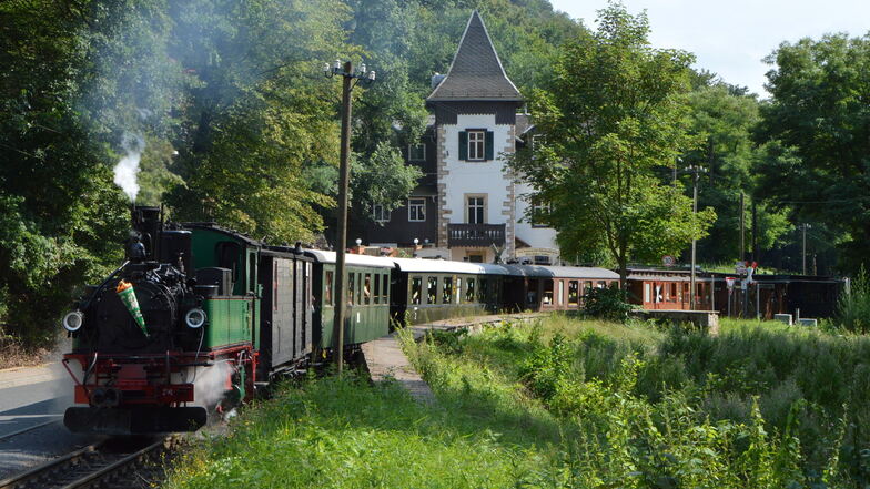 Der Zuckertütenexpress ist am 19. August dieses Jahres wieder im Lößnitzgrund unterwegs.