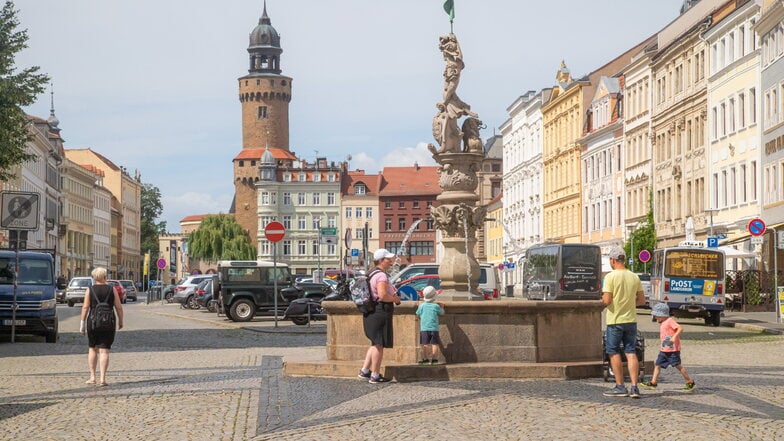 Blick in den Obermarkt Richtung Reichenbacher Turm und Georgsbrunnen: Fehlen im Landkreis und somit auch in der Stadt neue Wohnungen?