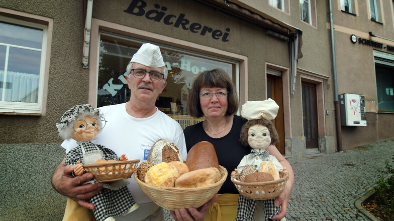 Kerstin und Uwe Linde müssen nach 19 Jahren ihre Bäckerei an der Schönberger/Ecke Kriebsteiner Straße schließen.