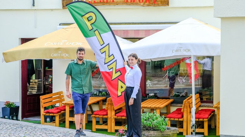 Giuseppe Aversa hat in Radebeul seine erste eigene Pizzeria eröffnet. Der Italiener hat vorher bei der Familie von Simona Russo gearbeitet.