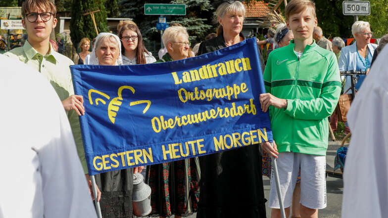Die Landfrauen haben eine eigene Ortsgruppe in Obercunnersdorf. Diese präsentierte sich ebenfalls.