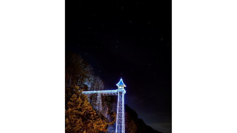 Sternenhimmel über dem Ostrauer Aufzug. Diese Aufnahme stammt von Martin Storch aus Pirna.