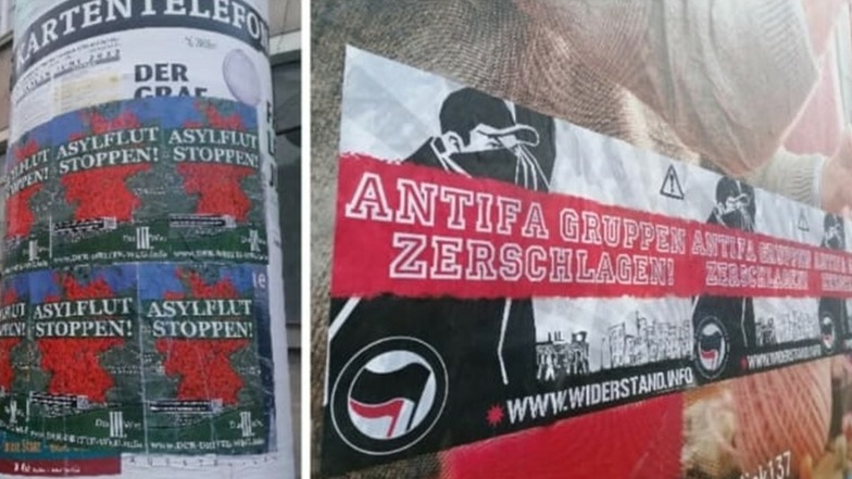 Zittau: Rechtsextreme hängen illegal Plakate auf