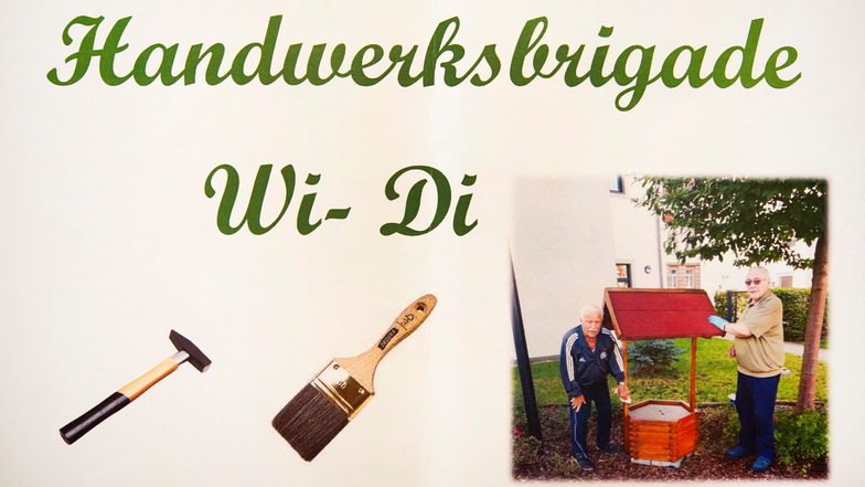 Willi Stelzig (l.) und Dieter Engelmann sind die beiden agilen Männer hinter der selbst ernannten Handwerksbrigade Wi-Di des Seniorenzentrums auf der Großenhainer Mozartallee.