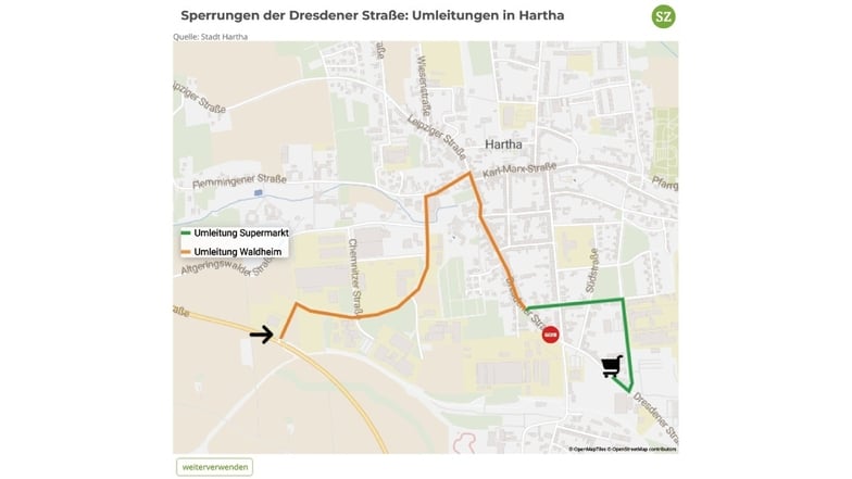 Die Märkte sind ab Dienstag nur über die Sonnenstraße zu erreichen.