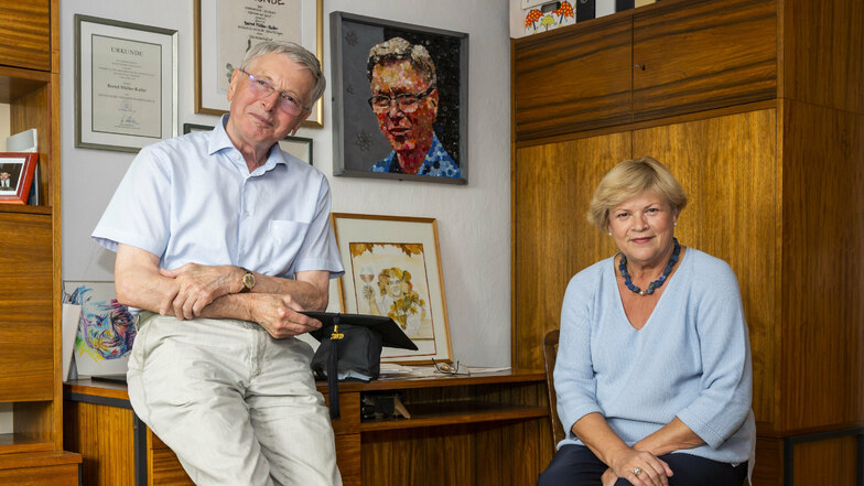 Bernd Müller-Kaller mit seiner Frau Liane in Stolpen.