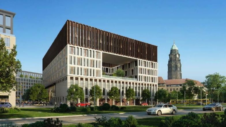 Zwei Entwürfe für das neue Verwaltungszentrum sind noch im Rennen. Die Dresdner habe eine klare Meinung, welcher ihnen besser gefällt.