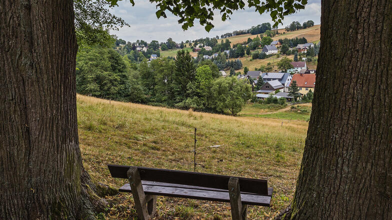 Ein schöner Blick auf die Heimat im Tal tröstet offenbar nicht alle. Dorfchemnitz ist eine AfD-Hochburg.