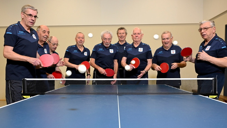 Oldies an der Platte: Das ist Sachsens ältestes Tischtennis-Team